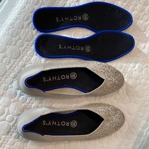 Rothy’s, grey with metallic accents, size 7.5